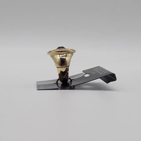 Guess Gold-Tone Stretch Ring with Simulated Light Amethyst & Light Peach Stones - Picture 3 of 3